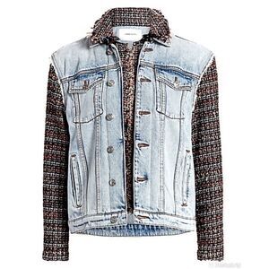 Current/Elliott The Charmer Tweed & Denim Jacket